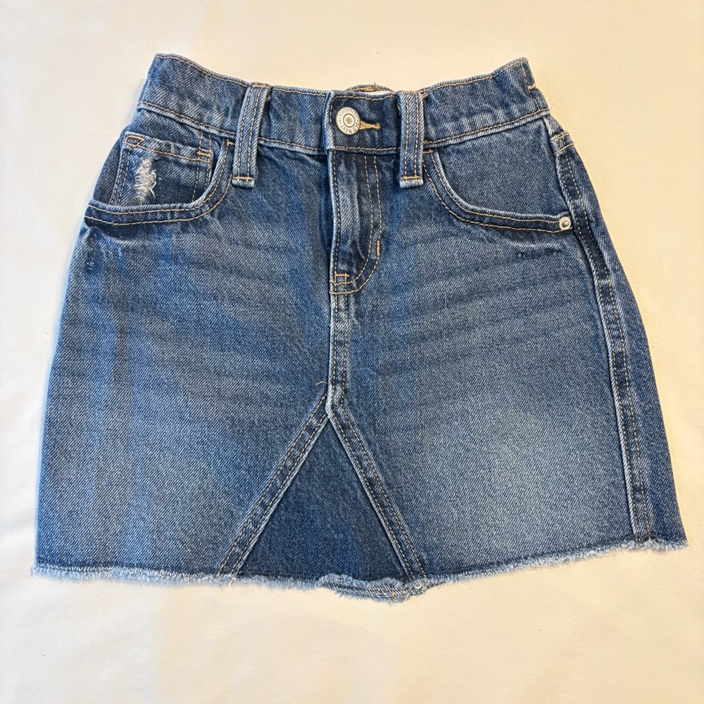 Old Navy high wasted denim mini skirt for girls asymmetrical center seam